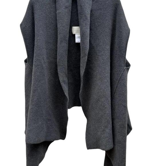 BROCHU WALKER Sorin Merino Wool Blend Wrap Vest In Shale Melange Size P/S - Picture 5 of 8